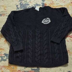 Disney Charcoal Cable Knit Crewneck Sweater